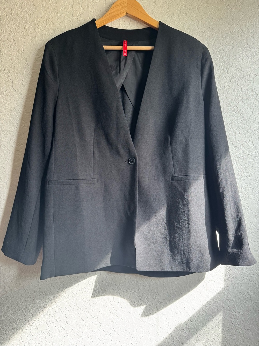 Spanx The Perfect Collarless Blazer Black Size Large Stretch Ponte Knit Jacket